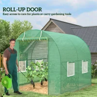 Outsunny 245 x 200cm Polytunnel Greenhouse - Green(m-5)