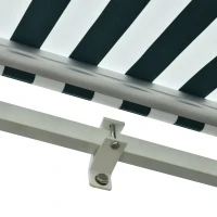 Outsunny Toldo Manual Retráctil 295x250cm Ángulo Ajustable con Manivela para Exterior Balcón Jardín Terraza Verde(m-9)