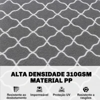 Outsunny Tapete de Exterior Moderno Reversível e Impermeável para Varanda Campismo Praia 182x274cm Cinza e Branco(m-4)