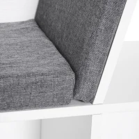 HOMCOM 6 Cube Bookcase with Cushioned Seat, Cube Storage Shelf, Bookshelf Organizer for Study, Reading Corner, White(m-8)