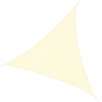 Outsunny Voile d'ombrage triangulaire toile ombrage UV protection pour terrasse jardin extérieur en HDPE 5 x 5 x 5 m crème(m-1)