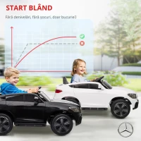 AIYAPLAY Mașină electrică pentru copii, vehicul electric 12V, telecomandă 2,4G, 3 viteze, pornire lentă, 105x68x50cm, alb(m-5)
