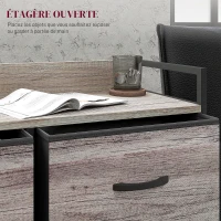 HOMCOM Commode, meuble de rangement pour chambre à 6 tiroirs tissu non tissé, cadre en acier, 79 x 29 x 85 cm, effet bois gris(m-5)