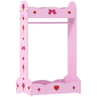 AIYAPLAY Kids Clothes Rail with Two Shelves, for 3-8 Years, Pink(m-1)