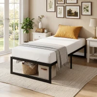 HOMCOM 3ft Single Bed Frame with Underbed Storage and Steel Slat Support, 32.5 cm Height, Noise-Free, Black(m-2)