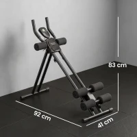 SPORTNOW Aparato de Abdominales Plegable con Pantalla LCD, Doble Riel, Espuma PVC, Marco de Acero, 92x41x83cm, Negro(m-3)
