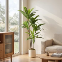 HOMCOM 150cm Lifelike Fake Tree, Artificial Dracaena Tree with Bendable Trunks, Green(m-8)