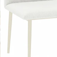HOMCOM Eetkamerbank zonder armleuningen, linnenlook stof, keukenbank met rugleuning en metalen poten, beige(m-11)
