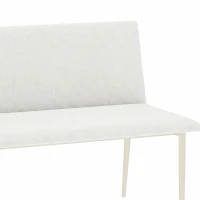 HOMCOM Eetkamerbank zonder armleuningen, linnenlook stof, keukenbank met rugleuning en metalen poten, beige(m-12)