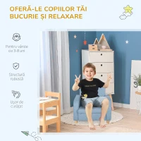 HOMCOM Fotoliu pentru Copii din Material Textil pentru Cameretta cu Capitonaj, Max. 65 kg, 49x45x44 cm, Albastru(m-6)