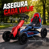 HOMCOM Kart Coche Eléctrico Infantil 12V de 3 a 8 Años Velocidad 3-5km/h y Cinturón de Seguridad 100x58x58,5cm Rojo(m-7)