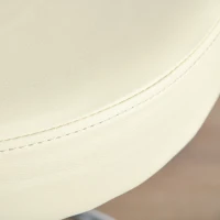 HOMCOM Tabouret de Bar Pivotant Réglable en Hauteur avec Roulettes en Cuir PU Tabouret de Travail Chaise de Bureau 360° Avec Dossier Rembourré Beige 56 x 57 x 104-127 cm(m-6)
