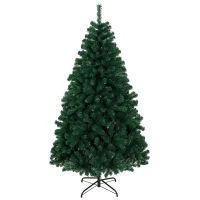 HOMCOM Brad Artificial de Crăciun 180 cm cu 700 Ramuri Ignifuge, Bază din Oțel,100x100x180 cm, Verde(m-11)