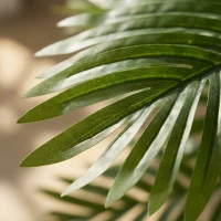HOMCOM Artificial Palm Tree with 16 PEVA Leaves, 150cm Decorative Artificial Plant with Pot and Moss Effect, Green(m-10)