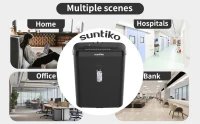 Efficient Paper Shredder with 3.17-Gallon Basket and P-2 Security Level, Perfect CD & Credit Card Shredder for Ofiices, 31L x 16W x 38H cm, Black(m-7)