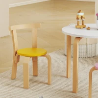 AIYAPLAY Set Tavolo e Sedie per Bambini 3-8 Anni 5 pz con Bordi Arrotondati in Legno Multicolore(m-8)