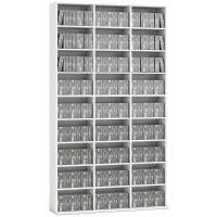 HOMCOM Regal für 835 CDs oder 500 DVDs, Blu-ray Medienregal mit 27 Fächern und 21 verstellbaren Einlegeböden, Weiß(m-12)