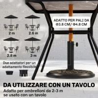 Outsunny Base per Ombrellone 9kg in Resina con Finiture in Bronzo Φ45.5 x 31.5cm Nero(m-4)