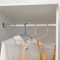 HOMCOM Open Wardrobe on Wheels, Bedroom Wardrobe with Clothes Hanging Rail, 3 Storage Shelves, Mobile Garment Rack for Cloakroom, Hallway, White(m-8)