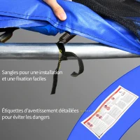 HOMCOM Coussin de protection pour trampoline de remplacement Ø 305 cm résistant aux rayons UV, anti déchirure multicolore(m-6)