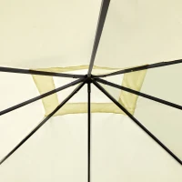 Outsunny Gazebo 3x3 m con Tettuccio Rinforzato e 4 Viti, in Acciaio Verniciato a Polvere, Nero e Crema(m-9)