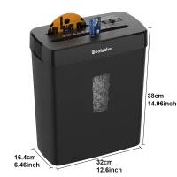 Ultra-Quiet Paper Shredder with P-4 Cross-Cut Security, Multi-Media Shredder for Home Office and Small Spaces, 32L x 16.5W x 38H cm, Black(m-2)