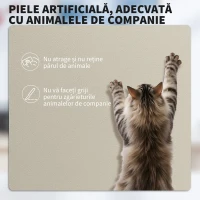 HOMCOM Scaun de birou reclinabil din piele ecologică, cu suport pentru picioare și roți, 65x67x111-119 cm, bej(m-6)