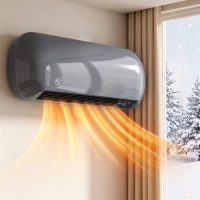 HOMCOM 2000W Ceramic Electric Heater with Fan, Adjustable Thermostat, Wall Mounted - Grey(m-14)
