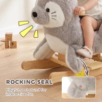 AIYAPLAY Baby Rocking Horse, Seal Rocking Animal with Sounds and Belt for Toddlers 12-36 Months,(m-4)