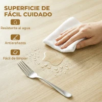 HOMCOM Mesa de Cocina Plegable Redonda para 2-6 Personas con Ala Abatible Marco de Acero Doble X Ø110x76 cm Natural(m-6)