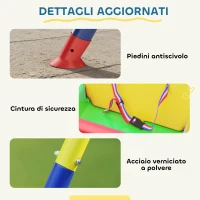 AIYAPLAY Altalena da Giardino per Bambini Regolabile con Schienale e Barriera, in Acciaio e PP, 128x155x157 cm, Verde(m-7)