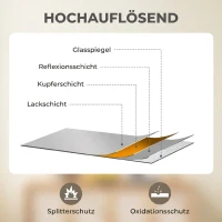 HOMCOM Wandspiegel, 76,2 x 101,6 cm, Dekorativer Hängespiegel, einfache Montage, inkl. Schrauben(m-6)