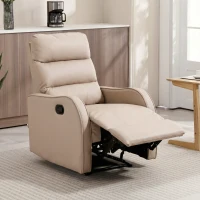 HOMCOM Sillón Relax Reclinable Sofá Relax Tapizado en PU con Reposapiés Retráctil para Dormitorio Salón 65x89x100 cm Marrón(m-10)