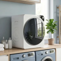 HOMCOM 5kg Vented Tumble Dryer, 1000W Compact Tumble Dryer with 5 Drying Modes, Stainless Steel Tub, White(m-14)