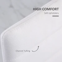 HOMCOM Set of 4 dining chairs dining room chairs with high back metal legs and linen fabric 41x50x97cm white(m-6)