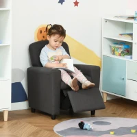 HOMCOM 2 in 1 design Kids Sofa Armchair with Footrest for Children Playroom Bedroom Living Room, 55 x 50 x 67cm, Grey(m-10)