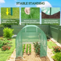 Outsunny 245 x 200cm Polytunnel Greenhouse - Green(m-7)