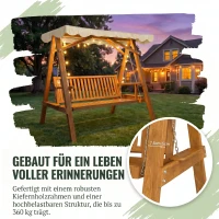 Outsunny Hollywoodschommel tuinschommel bank schommel 2-zitter lariks 240 kg(m-7)
