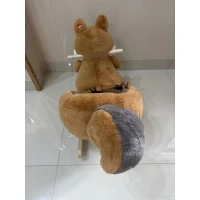 AIYAPLAY Caballo mecedor para niños 1-3 años en forma de ardilla de peluche, sonidos, cinturón de seguridad, marrón(m-5)