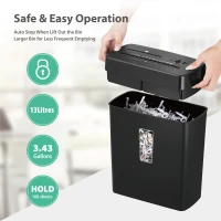 Ultra-Quiet Paper Shredder with P-4 Cross-Cut Security, Multi-Media Shredder for Home Office and Small Spaces, 32L x 16.5W x 38H cm, Black(m-8)