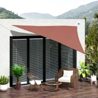 Outsunny Voile d'ombrage Triangulaire Grande Taille 3 x 3 x 3 m polyéthylène Haute densité résistant aux UV Coloris rouge rouille(m-10)