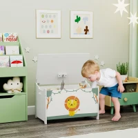 AIYAPLAY Coffre à jouets avec couvercle, coffre de rangement enfant avec charnières de sécurité, 60 x 37 x 39 cm, vert(m-2)