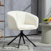 HOMCOM Chaise de salle à manger pivotante 360°, chaise de cuisine avec assise rembourrée, 58,5 x 59 x 78,5 cm, crème(m-2)