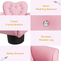 HOMCOM Kids Armchair Toddler Chair Seating Relax Playroom Seater Girl Princess Pink(m-5)