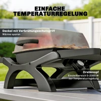 Outsunny Tischgrill Elektrisch 2300W 23x71 cm tragbar Elektrogrill mit Antihaftbeschichtete Grillrosten Fettauffangschale(m-4)