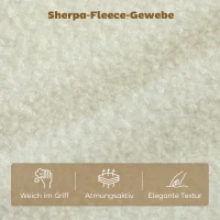 HOMCOM 2-zitsbank compacte bank met Sherpa-fleece-look 137 cm voor woonkamer crèmewit(m-5)