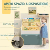 AIYAPLAY Libreria per Bambini 3-8 Anni a 3 Ripiani con Cassetto Inferiore, in MDF, 62.5x30x70 cm, Grigio(m-15)