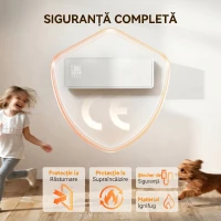 HOMCOM Aerotermă Electrică din Ceramică 2000W de Perete cu 3 Moduri, Temperatura Reglabilă, Timer, Telecomandă, Blocare pentru Copii, Alb(m-9)