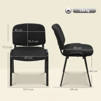 HOMCOM Meeting Chair, Stackable Ergonomic Office Chair with Padded Seat, Curved Backrest for Conference Room, Black(m-3)
