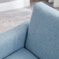 HOMCOM Fotoliu pentru Copii din Material Textil pentru Cameretta cu Capitonaj, Max. 65 kg, 49x45x44 cm, Albastru(m-9)